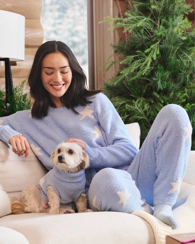 Eco - Friendly Sweaters for Green - Conscious -Blue Star Fuzzy Sweater PJ Set