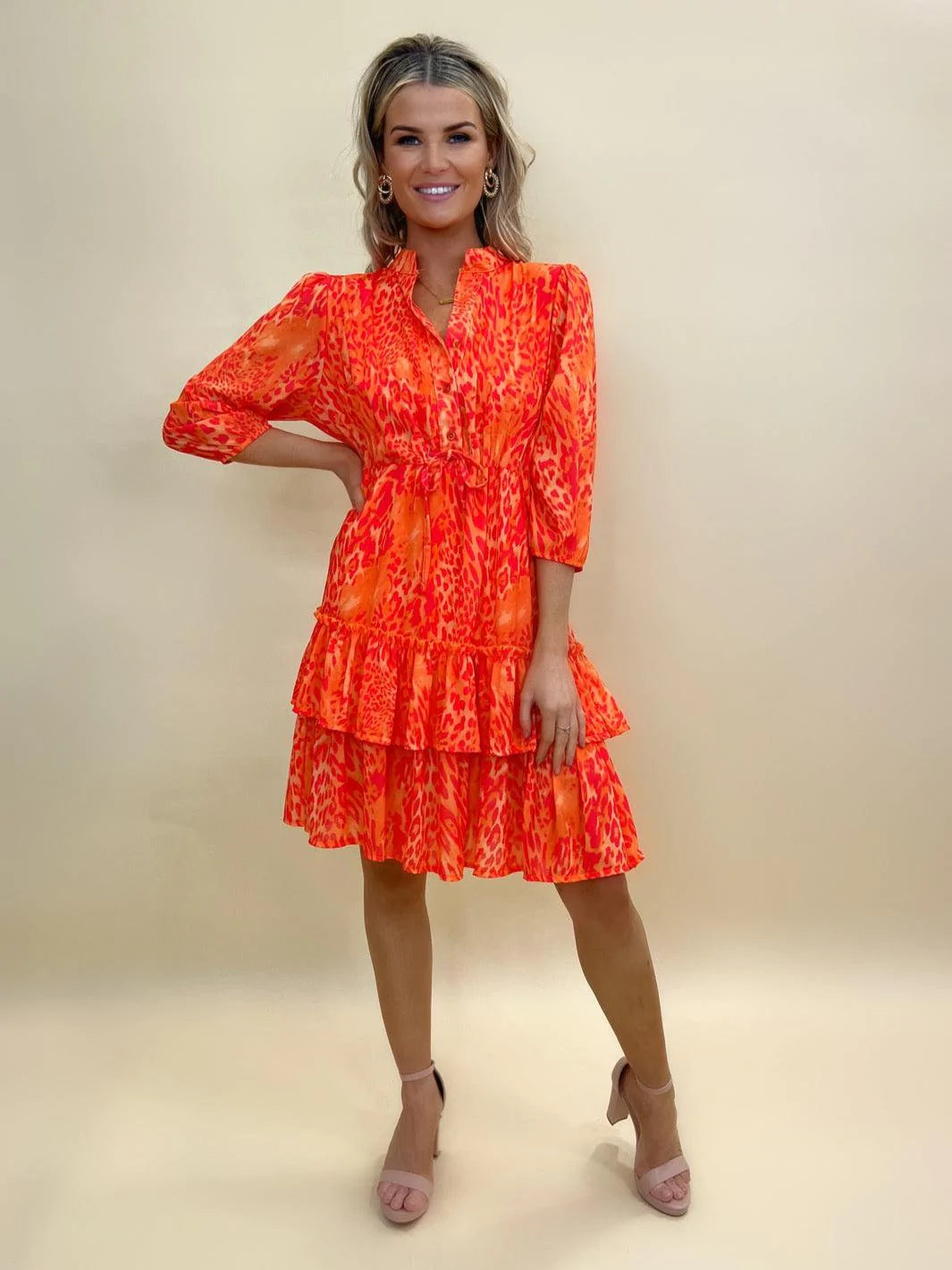 Sundress Dresses for Sunny -The Latina Mini Dress (Orange)