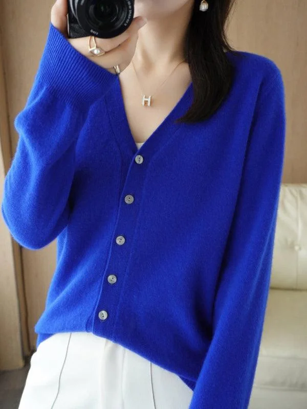 Turtleneck Sweaters for Cold Weather -V-neck Short Women Cardigan Sweater