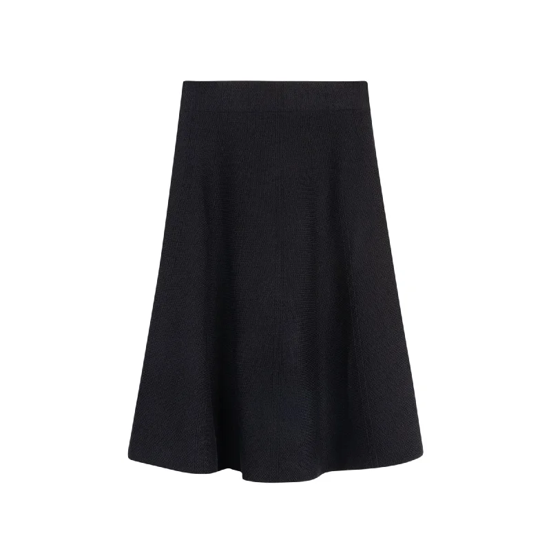 Soft skirts with gentle fabric drape -Textured Skater Skirt [Final Sale]