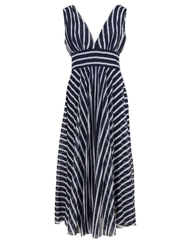 Ethnic Dresses with Tribal Design -Striped Midi Dress