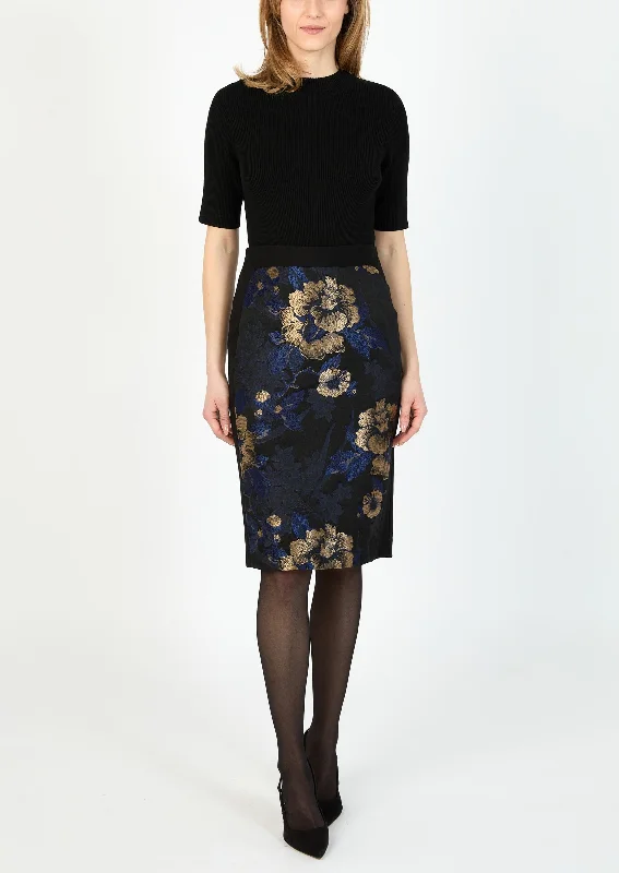 Trendy leather skirts for edgy modern looks -ROMANTICA JACQUARD SKIRT