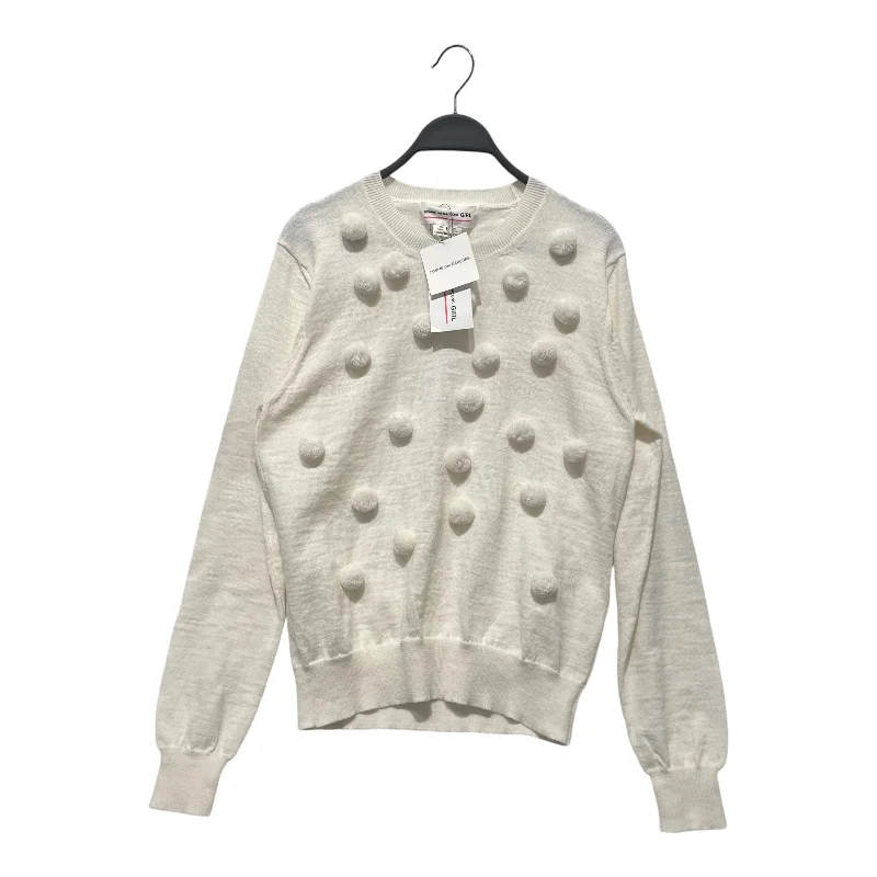 Men's Wool Sweaters for Masculine Look -COMME des GARCONS GIRL/Sweater/L/Acrylic/CRM/