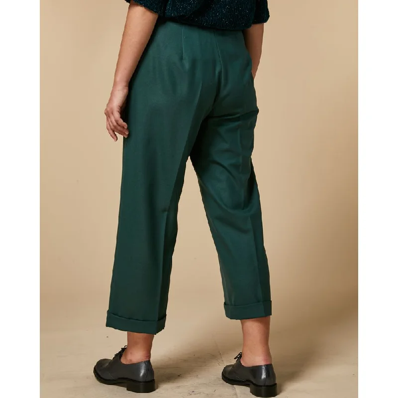 Tight trousers for women with faux leather material for sleek and modern look -REMO