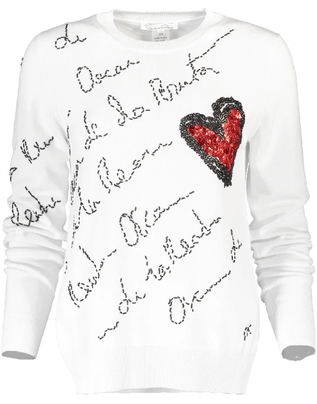 Long - Sleeve Sweaters for Full Coverage -Signature Heart Knit Sweater