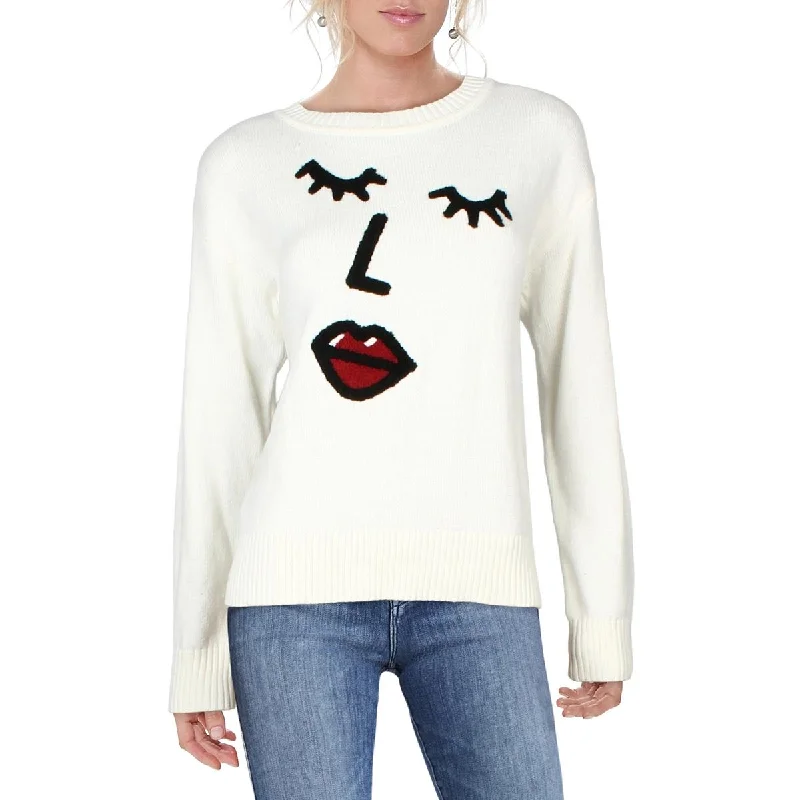 Casual - Wear Sweaters for Weekend -Gabby Isabella Womens Abstract Crewneck Pullover Sweater