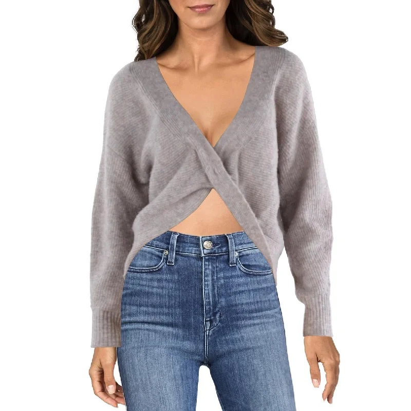 Long - Sleeve Sweaters for Full Coverage -Vigoss Womens Ribbed Twist Back Pullover Sweater