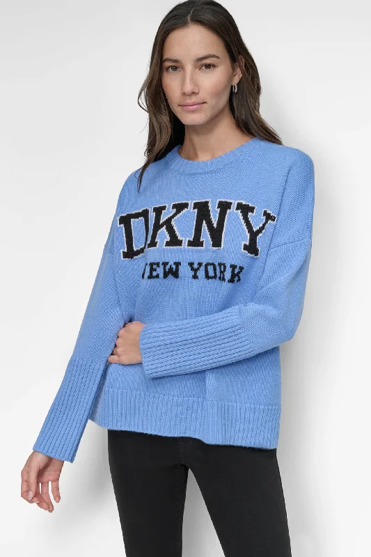 Embroidered Sweaters for Detailed Decoration -VARSITY LOGO SWEATER