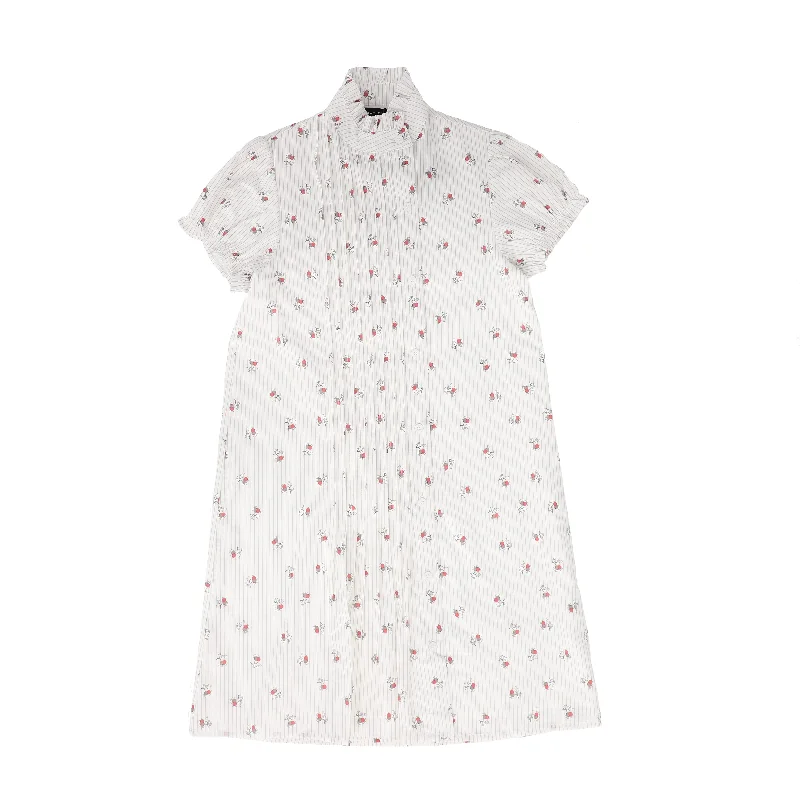 Hippie Dresses with Beads -BAMBOO WHITE CHERRY PRINT SS DRESS [FINAL SALE]