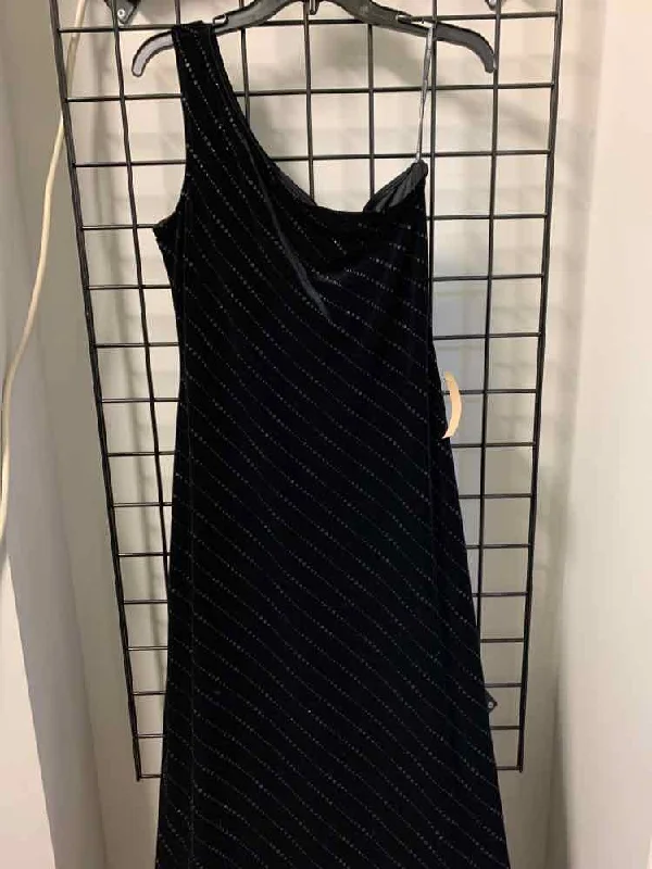 Belted Dresses for Shaping -NWT CITY Dresses and Skirts Size L BLK/SILVER Sequined Stripe ONE SHOULDER Dress