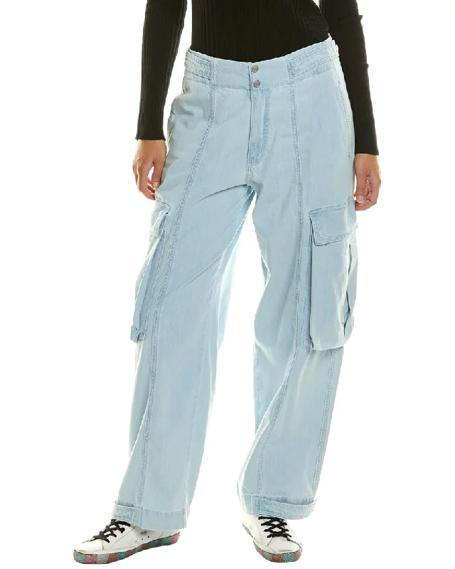 Pleated tight trousers for women with vintage-inspired design and modern twist -FRAME Denim Wide Leg  Cargo Pant