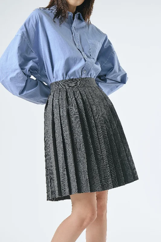 High-waisted mini skirts for retro vibes -Folli Pleated Skirt