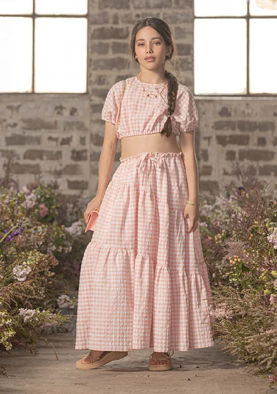 Pleated midi skirts for elegant everyday looks -Greta Gingham Skirt