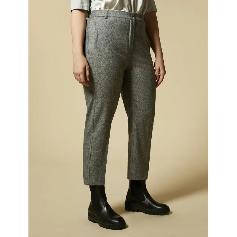 High-waisted tight trousers for women with pleated front and polished design -ROCK