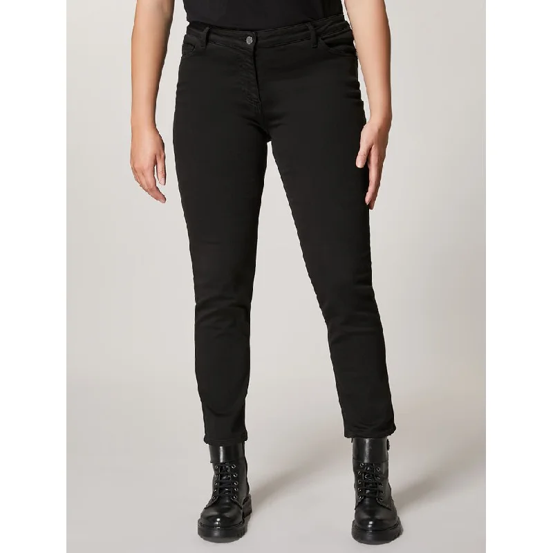 All-black tight trousers for women with simple, chic design for formal occasions -RACCOLTA