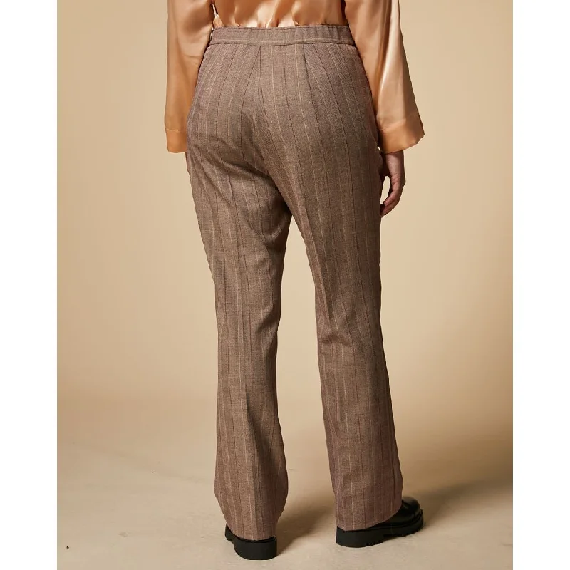 Casual tight trousers for women with comfy waistband and minimalistic style -ROUND