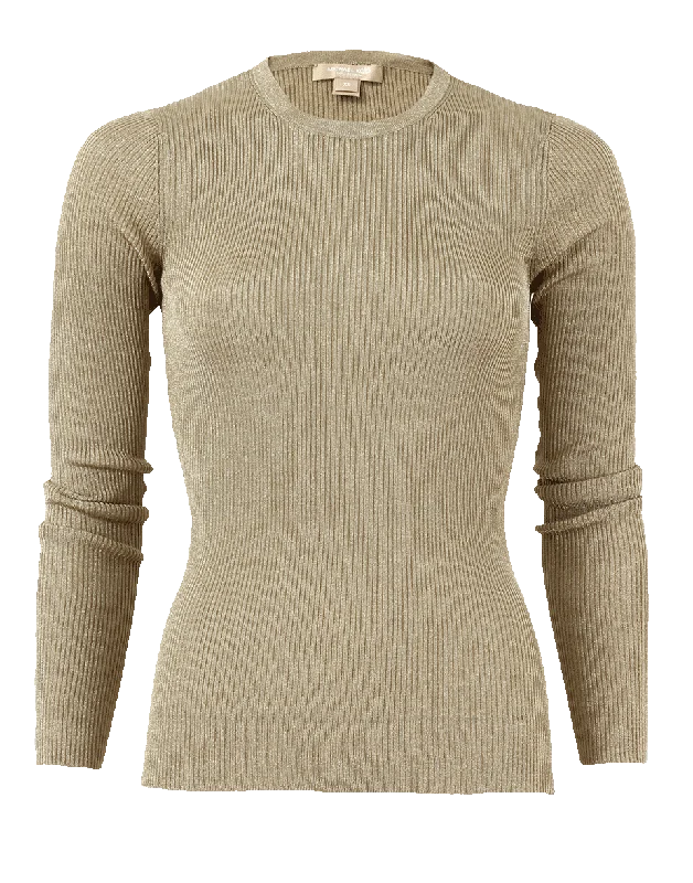 Machine - Washable Sweaters for Convenience -Tissue Metallic Sweater