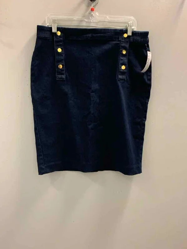 Leather Dresses for Luxury -ANN TAYLOR Dresses and Skirts Size 14P DARK BLUE Skirt