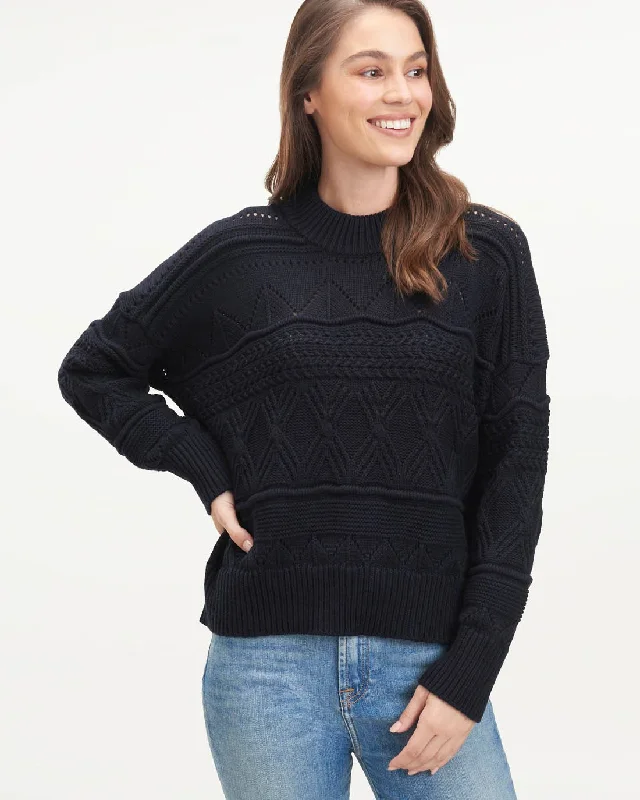 Cropped Sweaters for Modern Fashion -Lucy Cable Knit Sweater