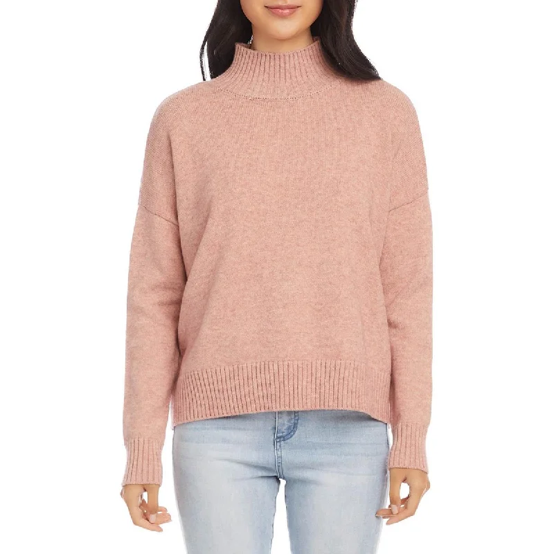 Wrap Sweaters for Adjustable Fit -Karen Kane Womens Ribbed Trim Heathered Turtleneck Sweater