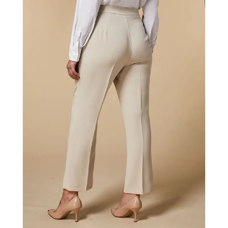 High-waisted tight trousers for women with slimming silhouette and smooth fit -RENATO