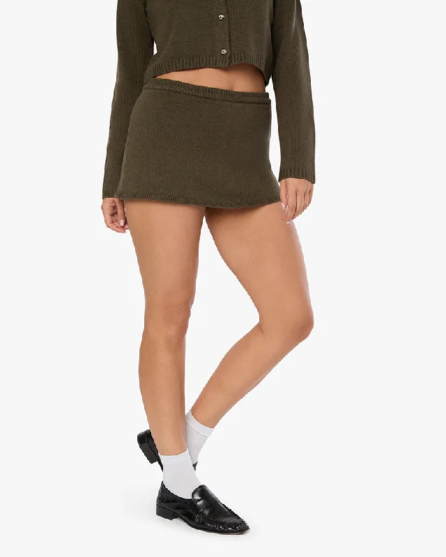 Cuffed - Sleeve Sweaters for Neat Appearance -Mini Sweater Skort