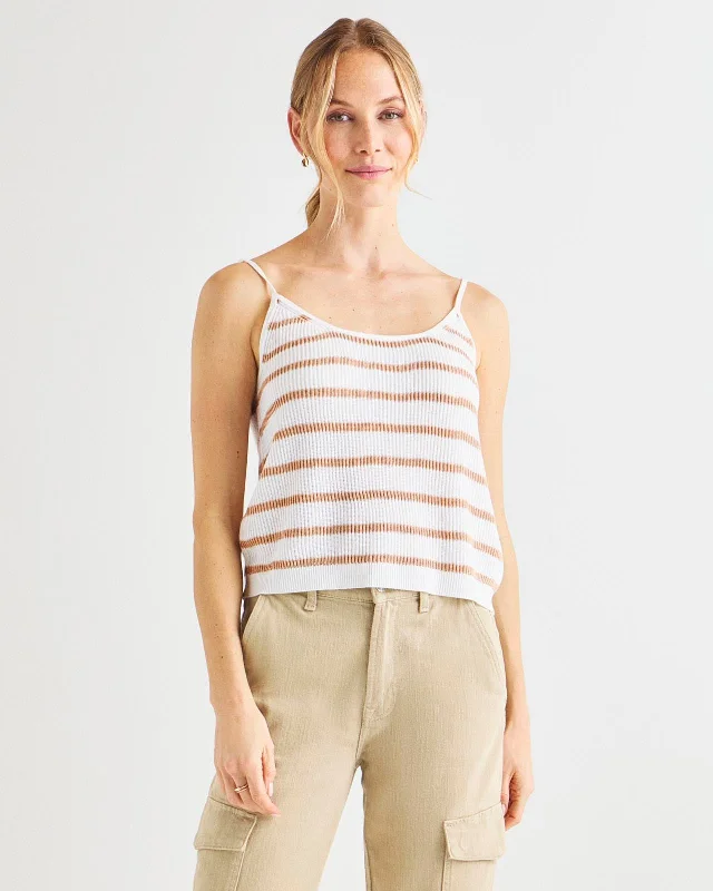 Beaded Sweaters for Sparkling Effect -Cashblend Luna Stripe Sweater Tank