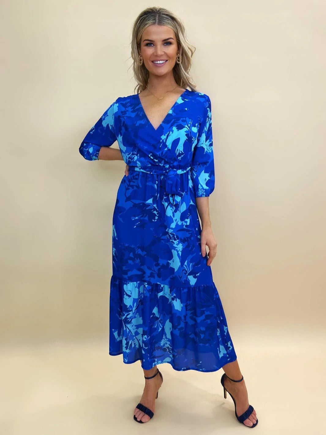 Rhinestone Dresses for Bling -BOHO MIDI DRESS (BLUE/ROYAL BLUE)