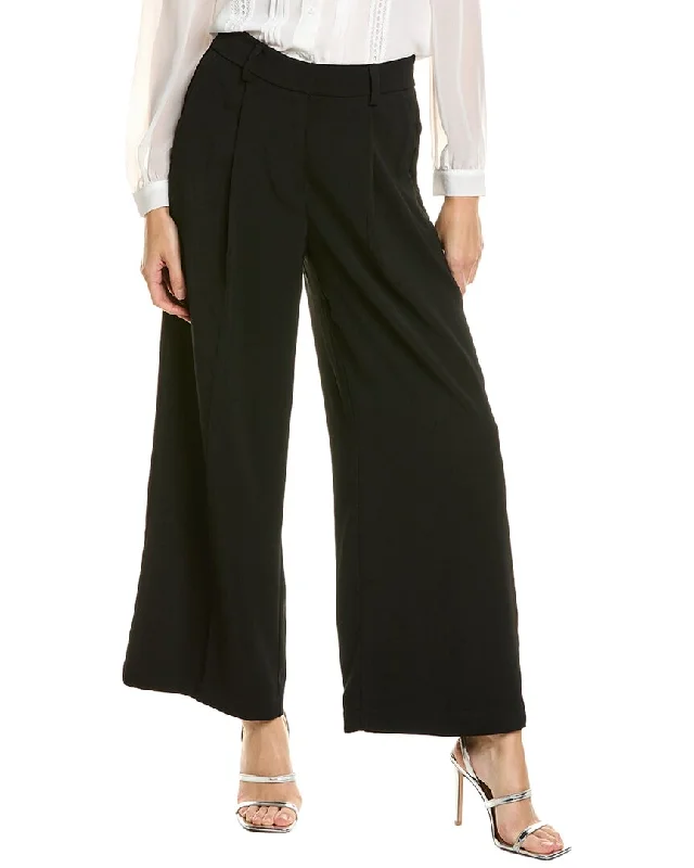 High-waisted tight trousers for women with flare leg and retro aesthetic -Adrianna Papell Soft Twill Trouser