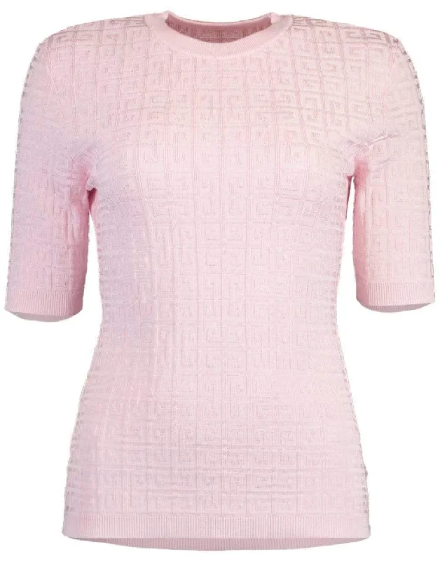 UV - Protective Sweaters for Outdoor -4G Light Pink Monogram Allover Sweater