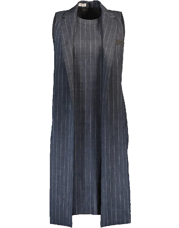 Sleeveless Dresses for Coolness -Pinstripe Vest Dress