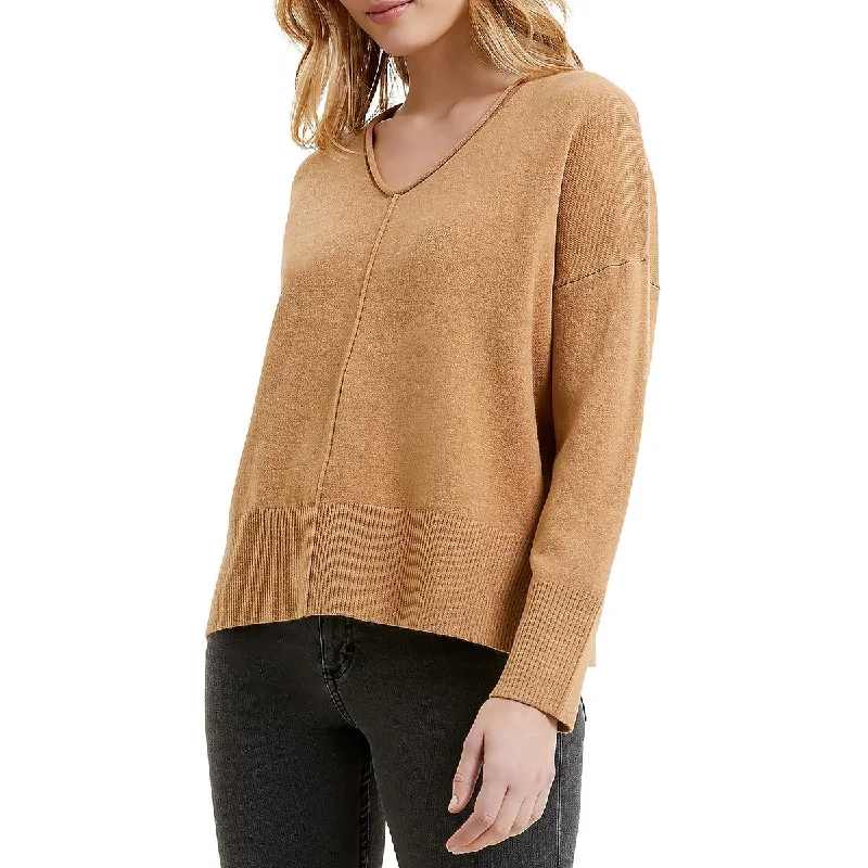 Modern - Design Sweaters for Trendy Fashion -French Connection Womens V-Neck Ribbed Trim Pullover Sweater