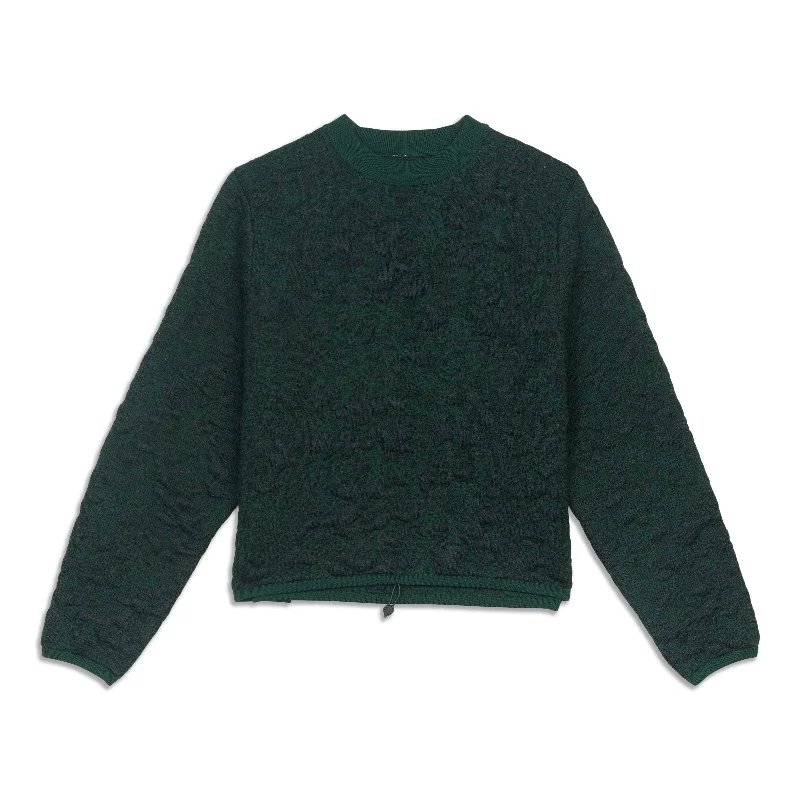 Sustainable Sweaters for Ethical Fashion -Jacquard Multi-Texture Crew Neck Sweater - Resale