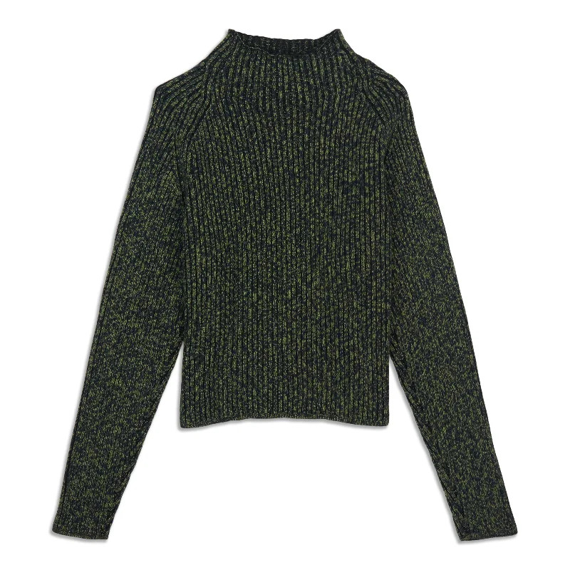 Non - Itchy Sweaters for Sensitive Skin -Cotton-Cashmere Blend Mock Neck Sweater - Resale