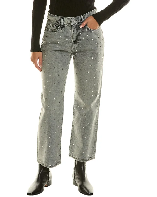 Elegant tight trousers for women with sleek design and tailored for a perfect fit -FRAME Denim Le Jane Crop High-Rise Subculture Straight Jean