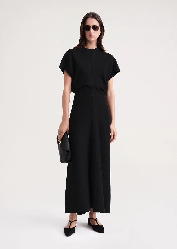 Sundress Dresses for Sunny -Slouch waist dress black