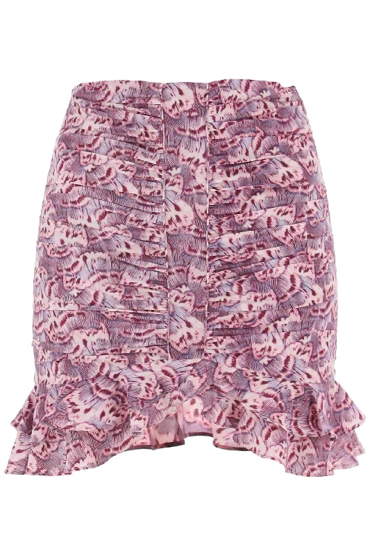 Casual skirts with relaxed fit comfort -Isabel marant milendi gathered mini skirt with ruuffles JU0009FA B1J04I MAUVE