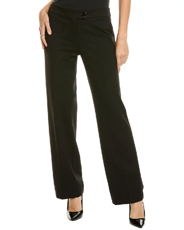 Tight trousers for women with vertical stripes and slimming effect for a sleek look -Anne Klein Tab Button Trouser