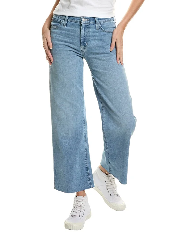 Denim tight trousers for women with skinny fit and timeless blue wash -HUDSON Jeans Rosalie Alki Wide Leg Jean