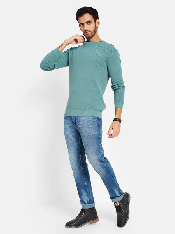 Wrinkle - Resistant Sweaters for Easy Care -Long Sleeves Ribbed Cotton Pullover Sweater