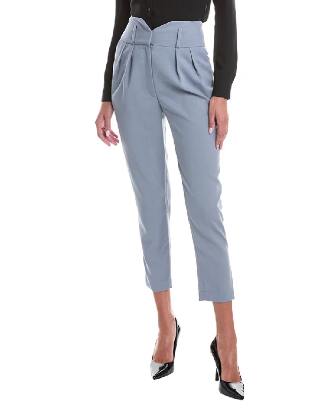 Cozy tight trousers for women with fleece-lined fabric for warmth during cold weather -IRO Yilo Wool Pant