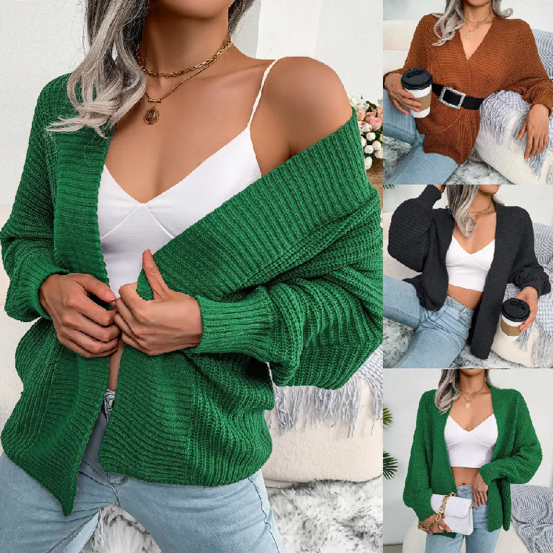 Short - Sleeve Sweaters for Summer Wear -Batwing Long Sleeve Loose Cardigan Sweater Coat