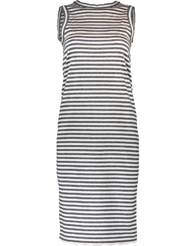 Shift Dresses for Simple Look -Jersey Striped Midi Dress