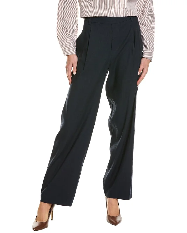 Stylish tight trousers for men with tapered leg and contemporary look -Vince Straight Leg Pull-On Linen-Blend Pant