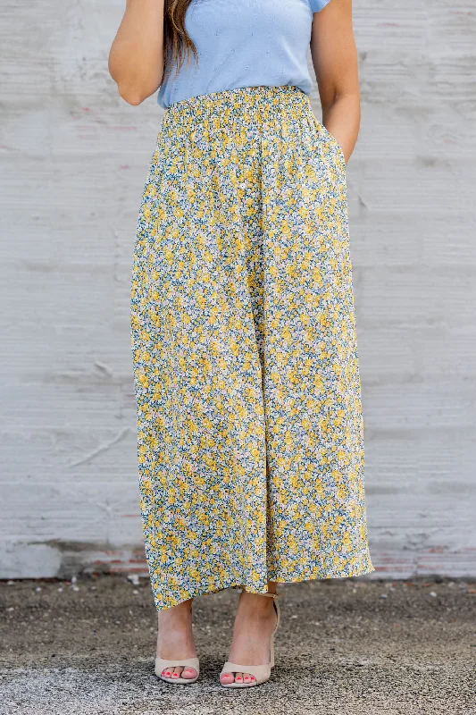 Trendy skirts with modern cutout designs -Wild Blooms Button Accented Maxi Skirt