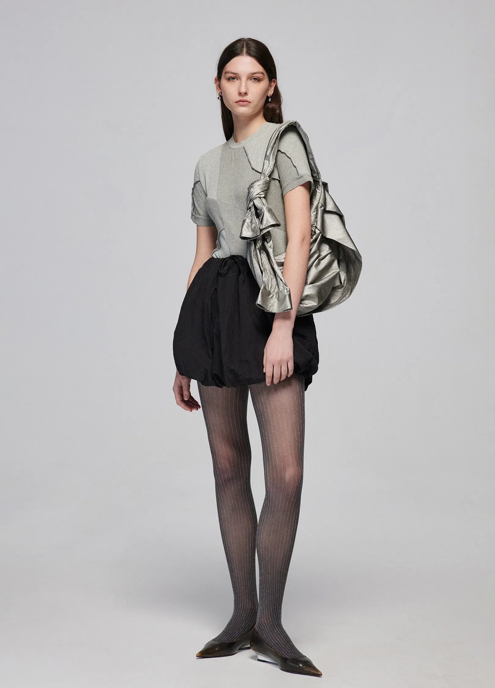 Designer skirts for luxury fashion flair -Puff Pleated Mini Skirt