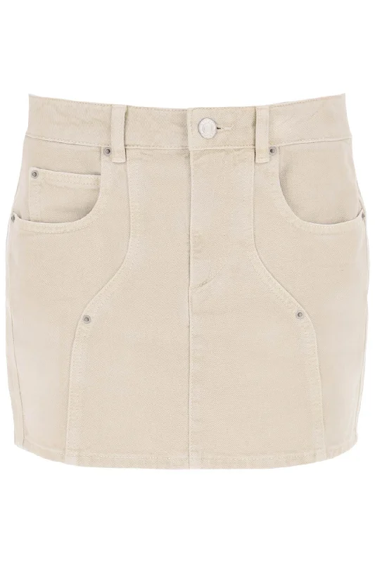 Durable skirts for active lifestyle needs -Isabel marant etoile vesna denim mini skirt JU0095FB B1H02E ECRU