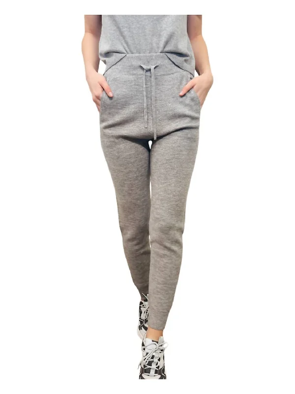 Relaxed fit tight trousers for men with stretch material for comfort and ease -Knit Jogger In Grey