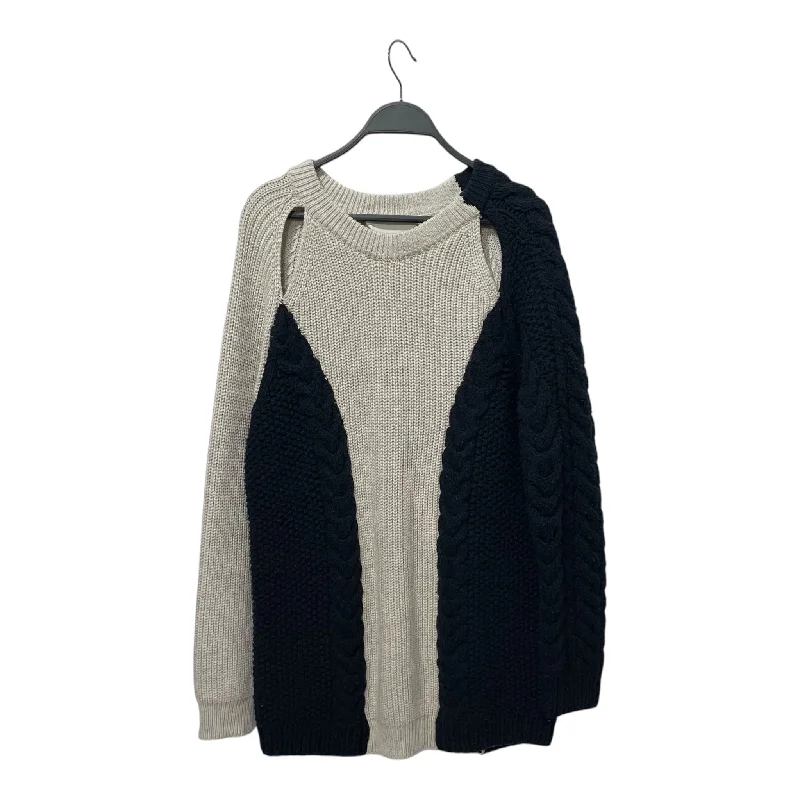 Cashmere Sweaters for Luxury Feel -3.1 phillip lim/Heavy Sweater/M/Cotton/WHT/NAVY SIDES / OPEN COLLAR