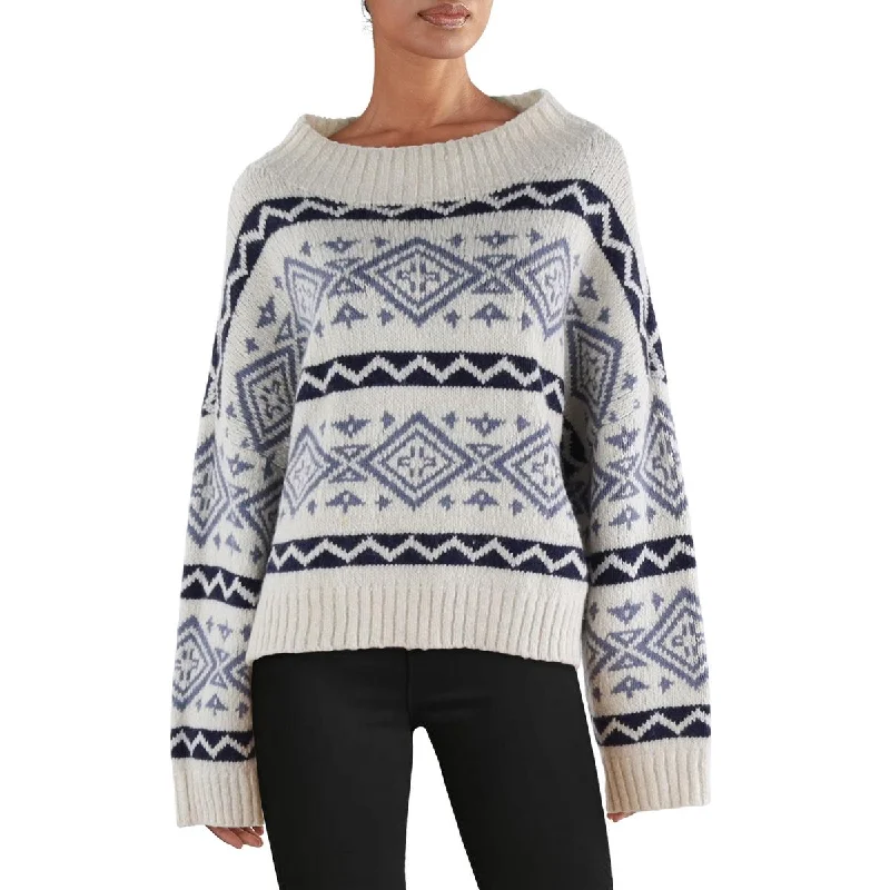 Halter Neck Sweaters for Stylish Look -Polo Ralph Lauren Womens Wool Fair Isle Mock Turtleneck Sweater